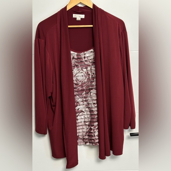 Tradition: Women's Open Front Cardigan with Built-In Top- Size 2X - Picture 1 of 6